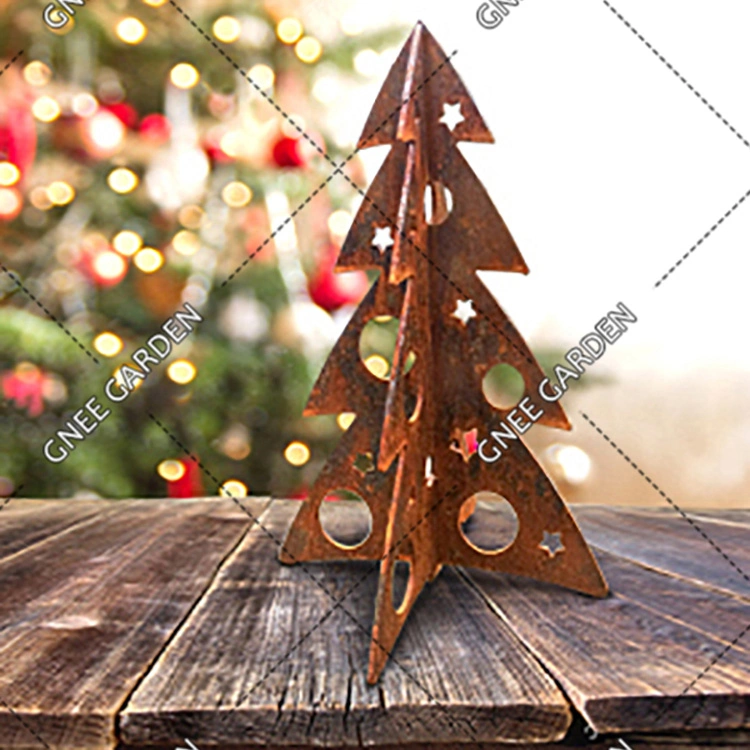 Hot Sale Tabletop Home Decoration Solid Rusty Christmas Trees