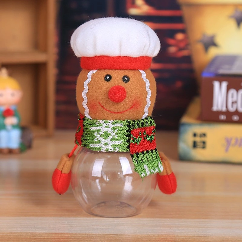 Christmas Candy Jar Plastic Transparent Gift Box Elderly Snowman Elk Christmas Supplies Decoration Children's Small Gifts