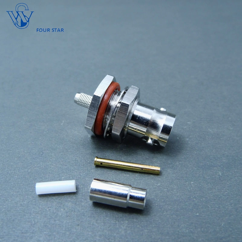 RF Coaxial Female Crimp Bulkhead BNC Jack Connector for 2c-Fb Cable