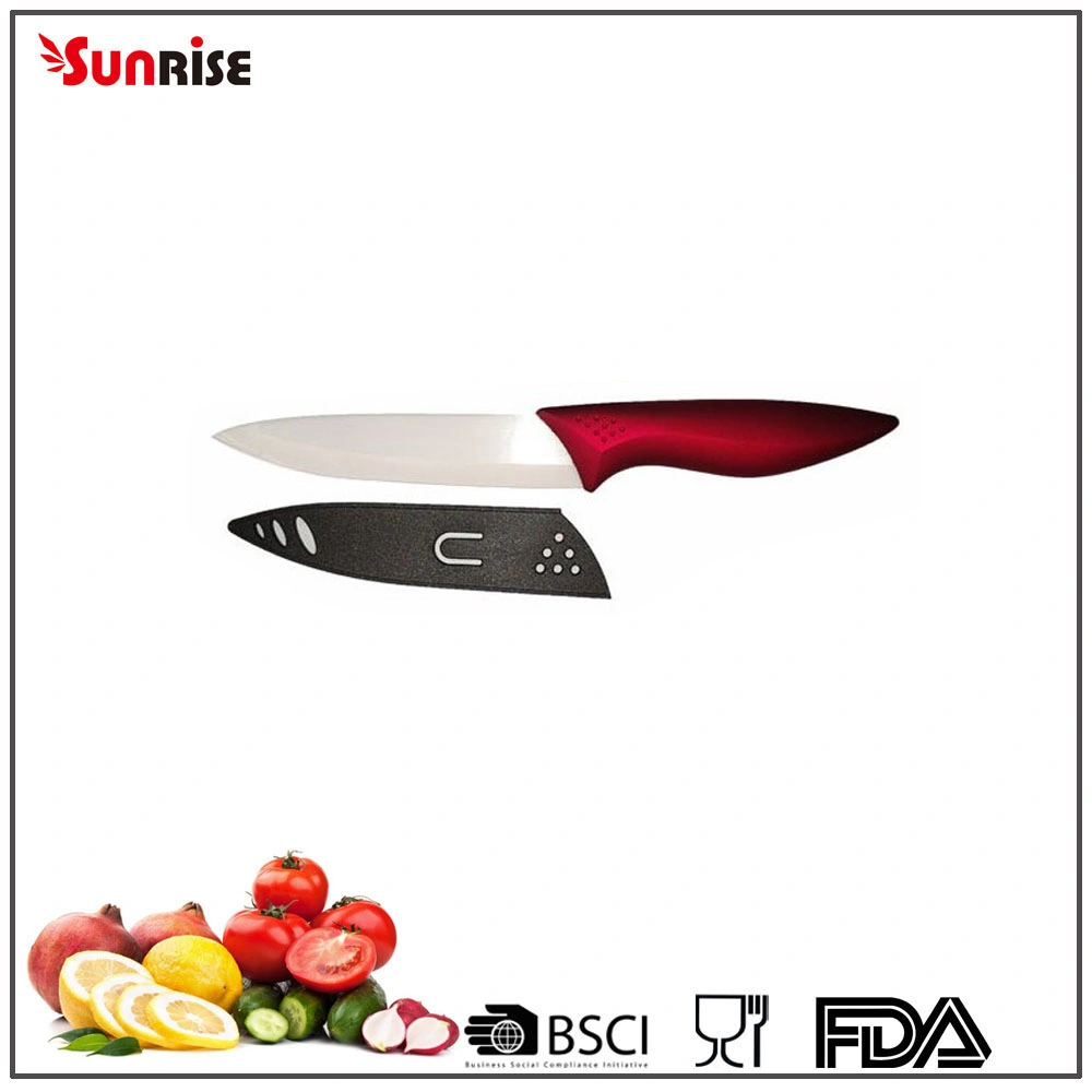 Kitchenware 6 Inch Plastic Handle Ceramic Chef Knife with PP Sheath (KCK135)