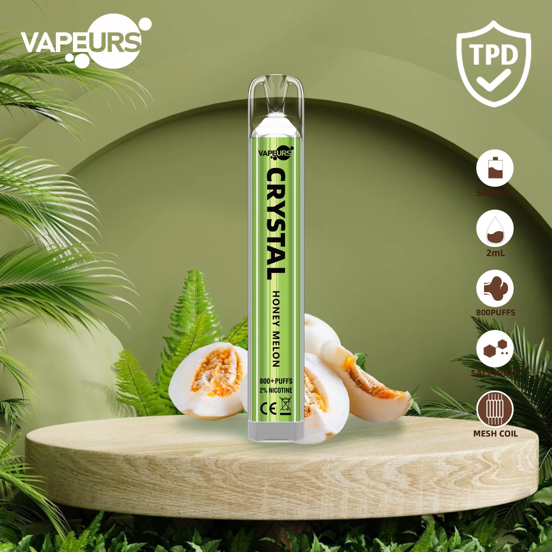 2023 fábrica original de Wape Vapeurs 600/800 Puffs OEM E-CIG Ske El cristal VAPE E vape Vapes desechables Crystal E Cigarette