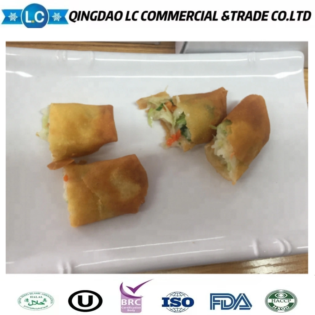 Comida China Frozen Spring Roll relleno con verduras; popular aperitivo instantáneo