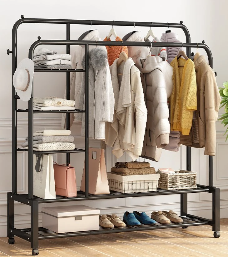 Commerce de gros Stand Hanger plancher glissant permanent Vêtements Vêtements Rack rack pour la maison d'affichage du peuplement chambre à coucher salle de séjour