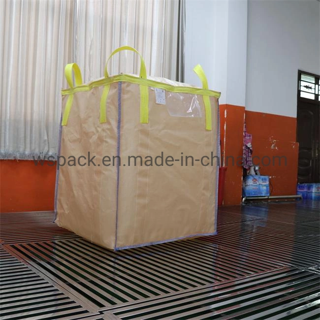 PP Woven Plastic Printed U-Panel Body Super Sack Ton Baffle FIBC Bulk Big Packing Bag with 4 Corner Loops