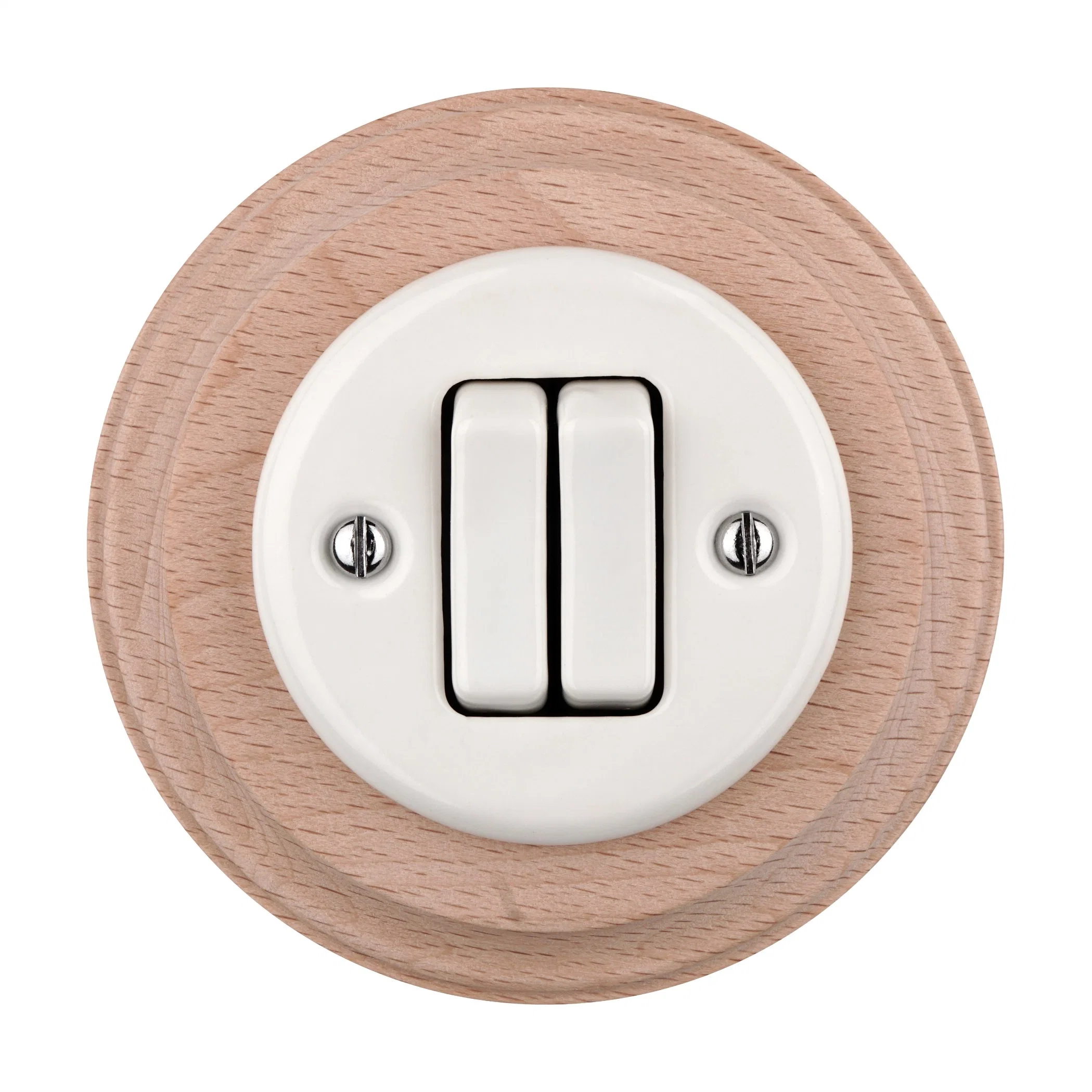 Keruida Flush Mounted Ceramic Button Wall Switch Without Wooden Frame