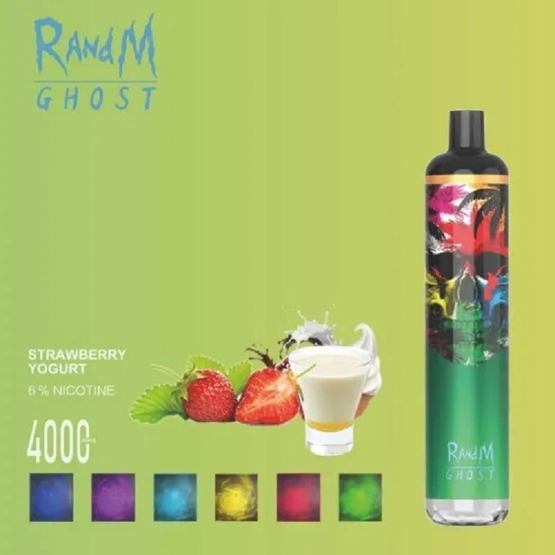 Factory Price E Cigarette Randm Ghost 4000 Puffs Disposable/Chargeable Vape Pen Dazzle PRO LED Light Flashing with USB Charging Port at The Bottom 10colors