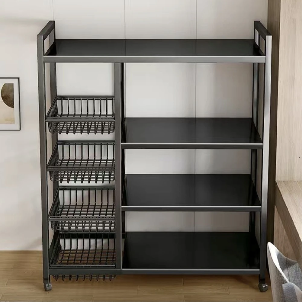 ODM Domestic Use Powder Coating Kitchen Storage Rack Furniture Display Rack Store Fixture
