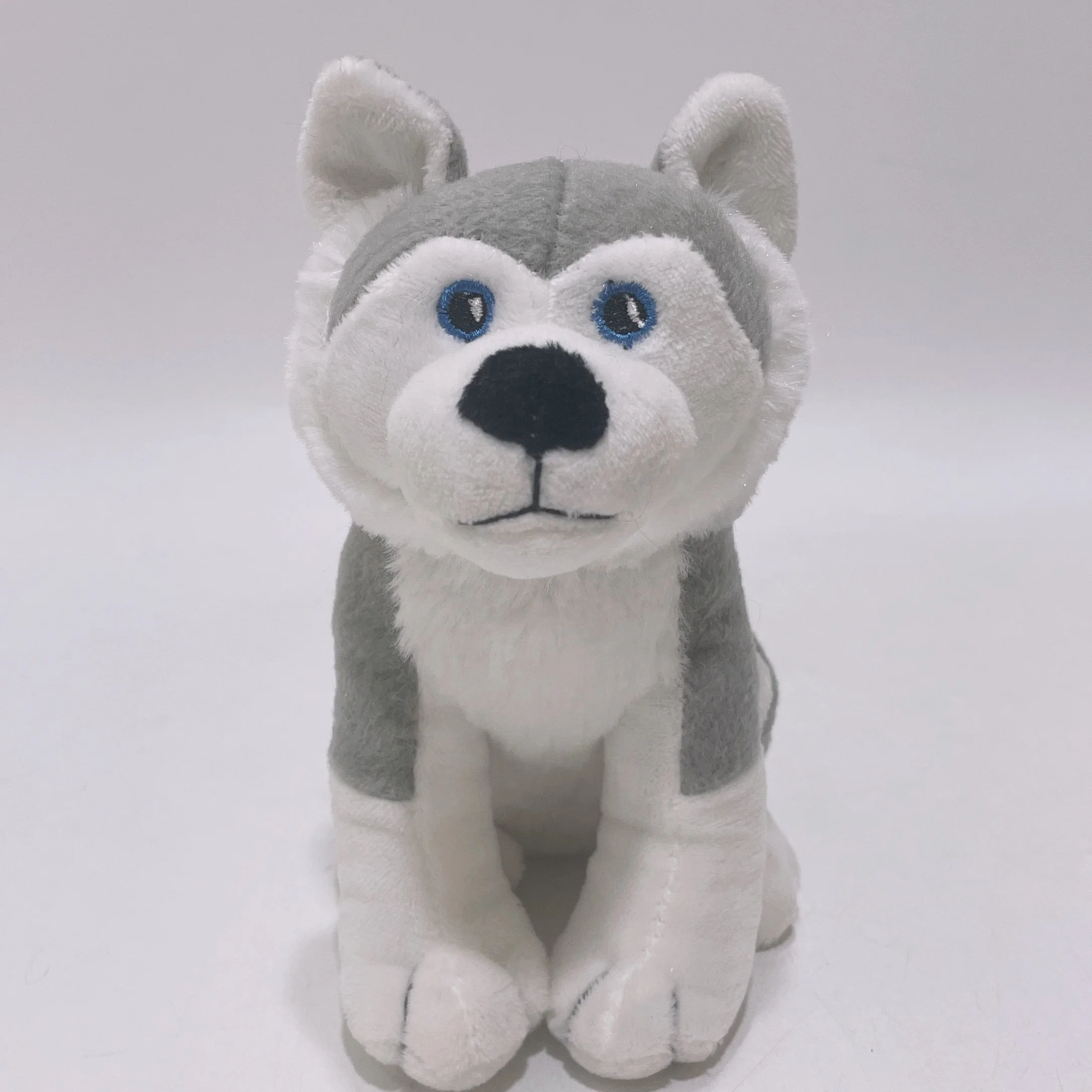 15 Cm Plush Sitting Husky Toy Stuffed Animals in The Snowfield Series Classic Design with BSCI Audit