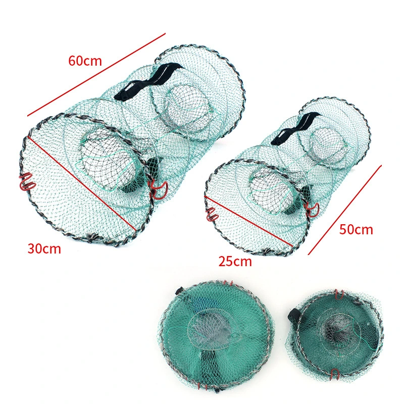 High Strength Plastic Coated Spring Crab Cage PE Ply Net Fishing Trap Aquaculture Equipment Lobster Crab Trap