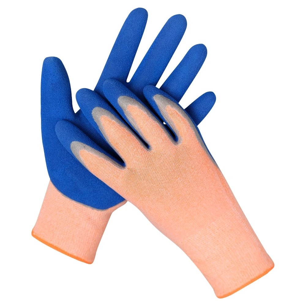 Customized High quality/High cost performance  Polyester Cut Resistant Latex Coated Gloves