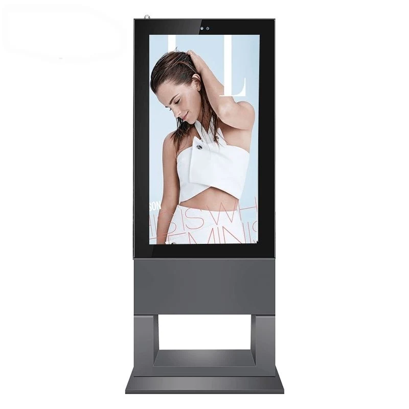 Pantalla publicitaria Soporte portátil de suelo LCD 55inch señalización digital exterior Visualización de anuncios