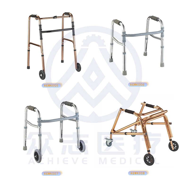 Andador plegable de aluminio con ruedas Caminantes de rueda de antebrazo