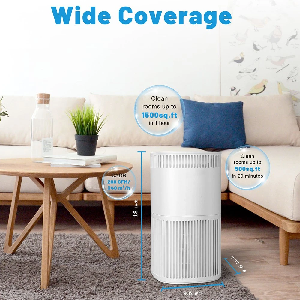 Square Design Tower Size Household Air Purifier for Pm 2.5