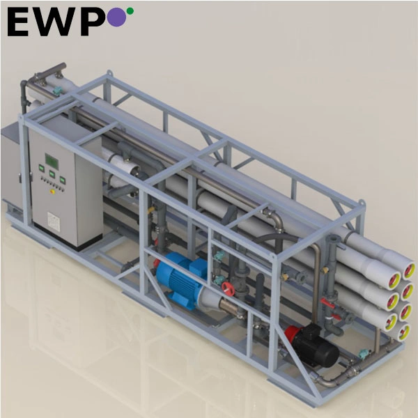 RO System Seawater Desalination (SWROL-8040) translates to "Système d'osmose inverse pour la désalinisation de l'eau de mer (SWROL-8040)" in French.