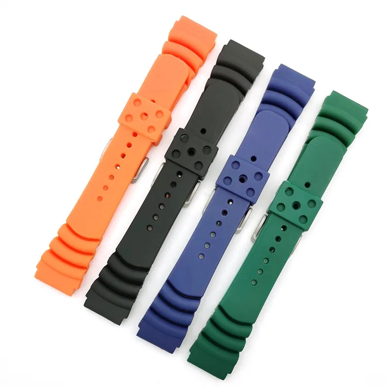 Customized Fluorescent Shiny Trendy Non-Slip Waterproof Silicone Strap with Breathable Holes