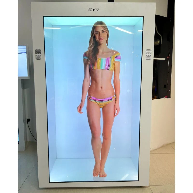 86inch Transparent Showcase LCD Display Touch Screen Museum Library Commercial Hologram