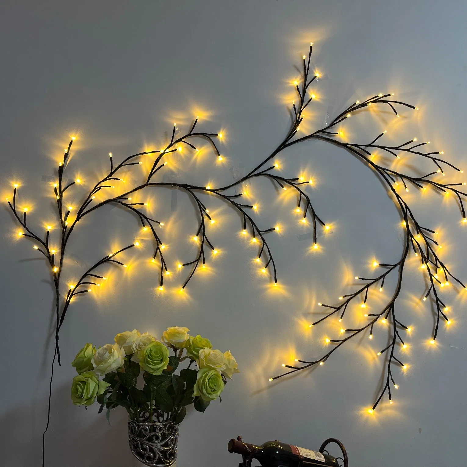 Jeu de LED de branche en rotin alimenté par USB pour mini-boules de Vines Lumière pour Halloween Décoration