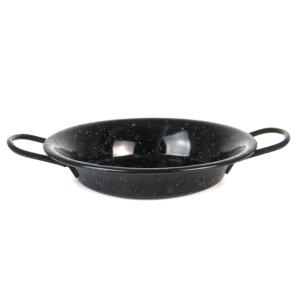 16/18/20/22/24/26/28/30/32/34/36/38cm/40cm Enamel Paella Pan Hot Sale Multi-Size Enamel Coating Seafood Enamel Paella Pans