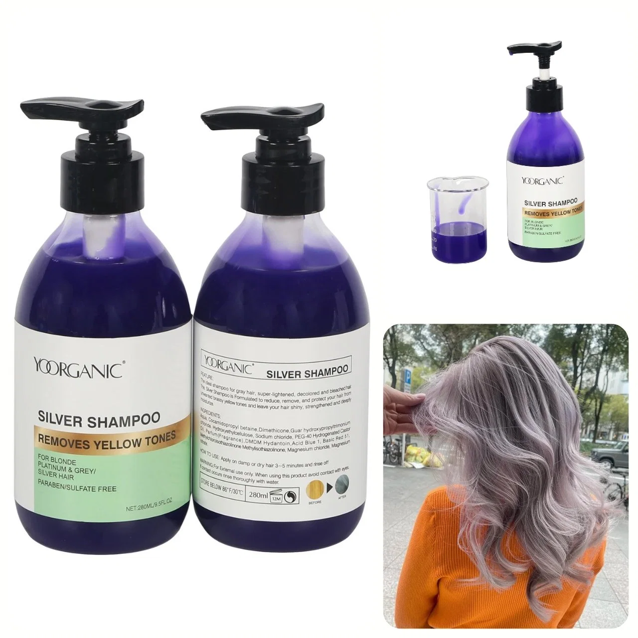 Factory Wholesale/Supplier Silver Hair Shampoo Salon Special Purple Shampoo