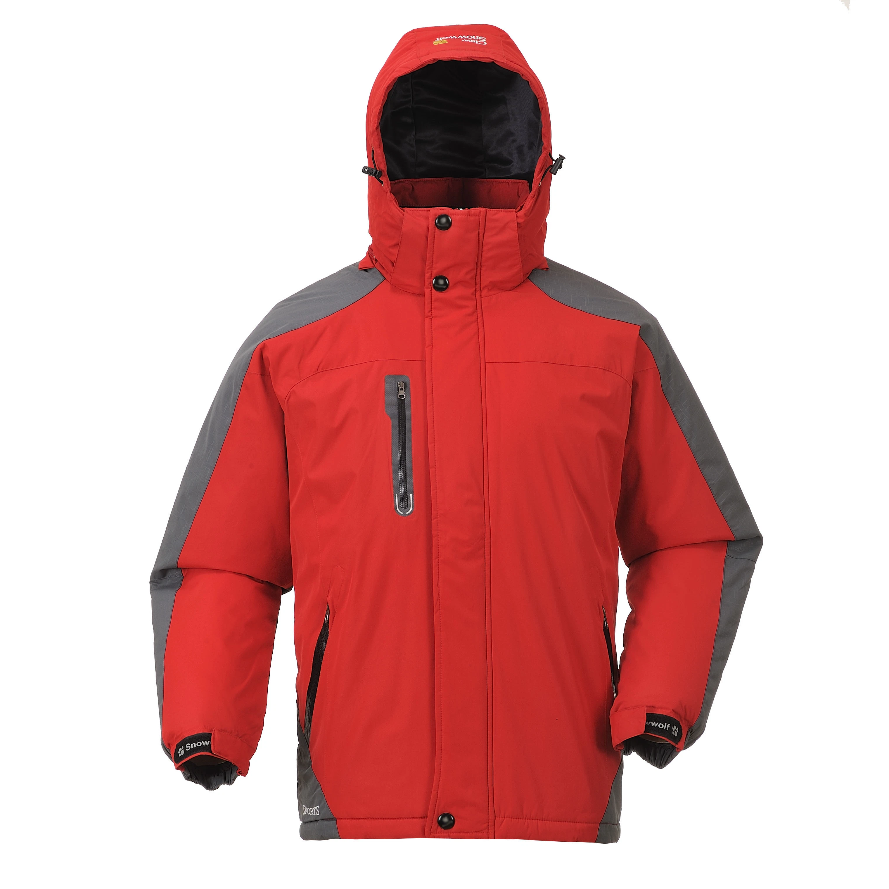 Invierno aislado frío cálido 100% poliéster / Nylon / algodón pluma de plumón con relleno Paddedthermal Parka Workwear Deportes exteriores 3 en 1 esquí Use chaqueta