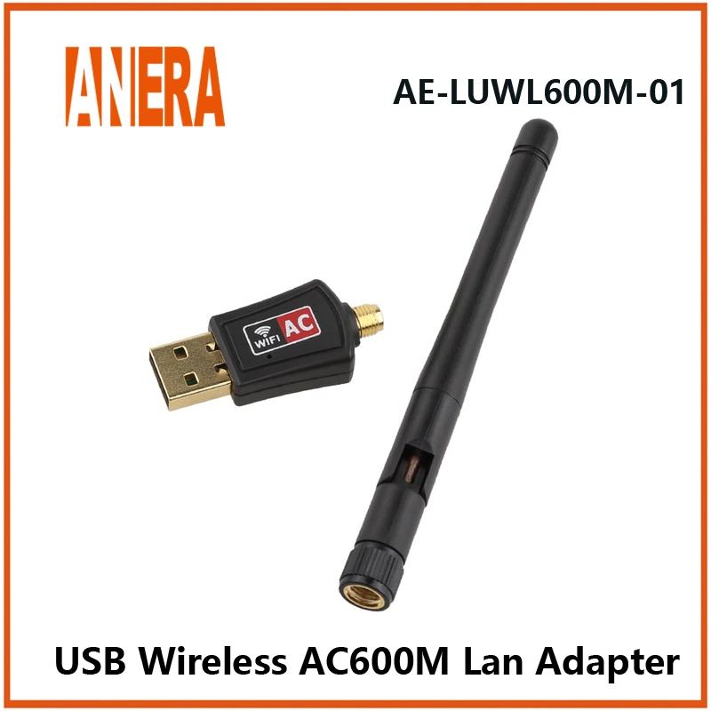 Anera Mini Wireless Network Card Dongle USB2.0 Dual-Band AC600Mbps WiFi Adapter LAN Card