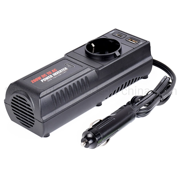 200W Portable Mini Power Inverter DC 12V to AC 110V 220V Car Power Converter with Charger