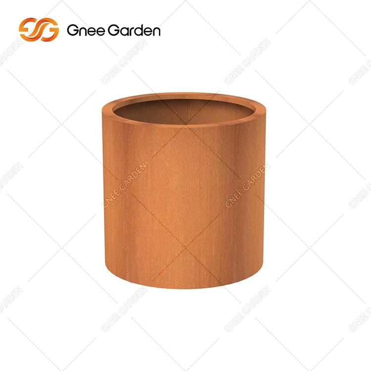 Tall Corten Steel Planter Rusty Color Metal Flowerpot