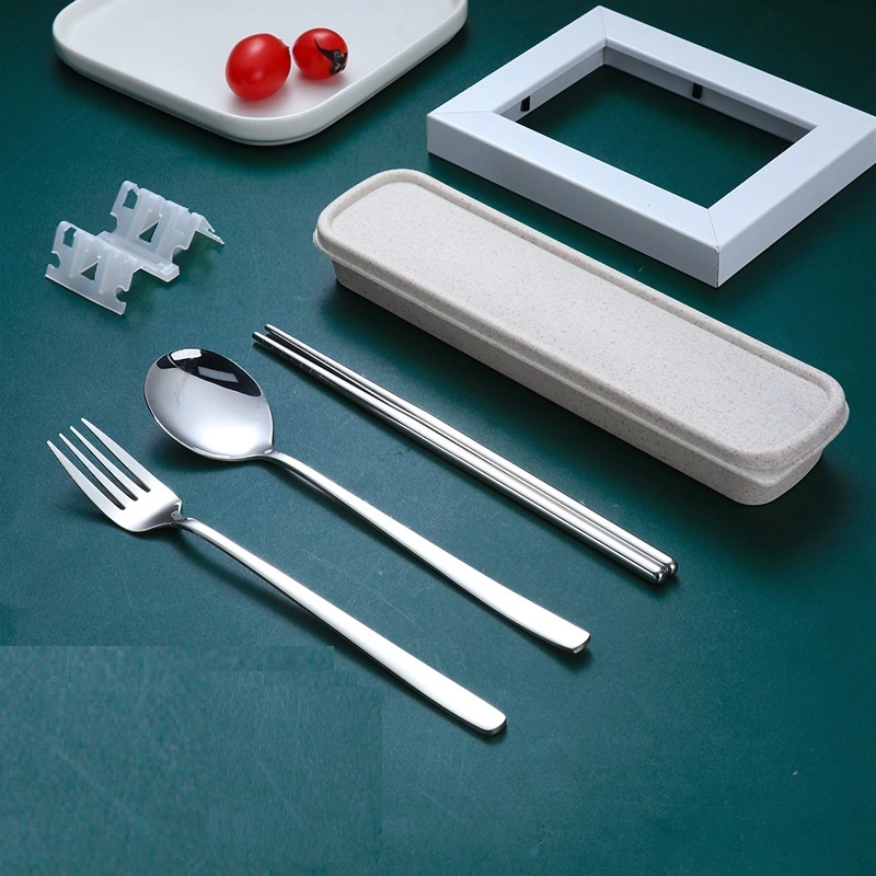 Многоразовые приборы Ежедневное использование Flatware Kit Корейский стиль пыленепроницаемая нержавеющая сталь Набор ужина Wbb22167 с ложкой из вил для стальных палочек