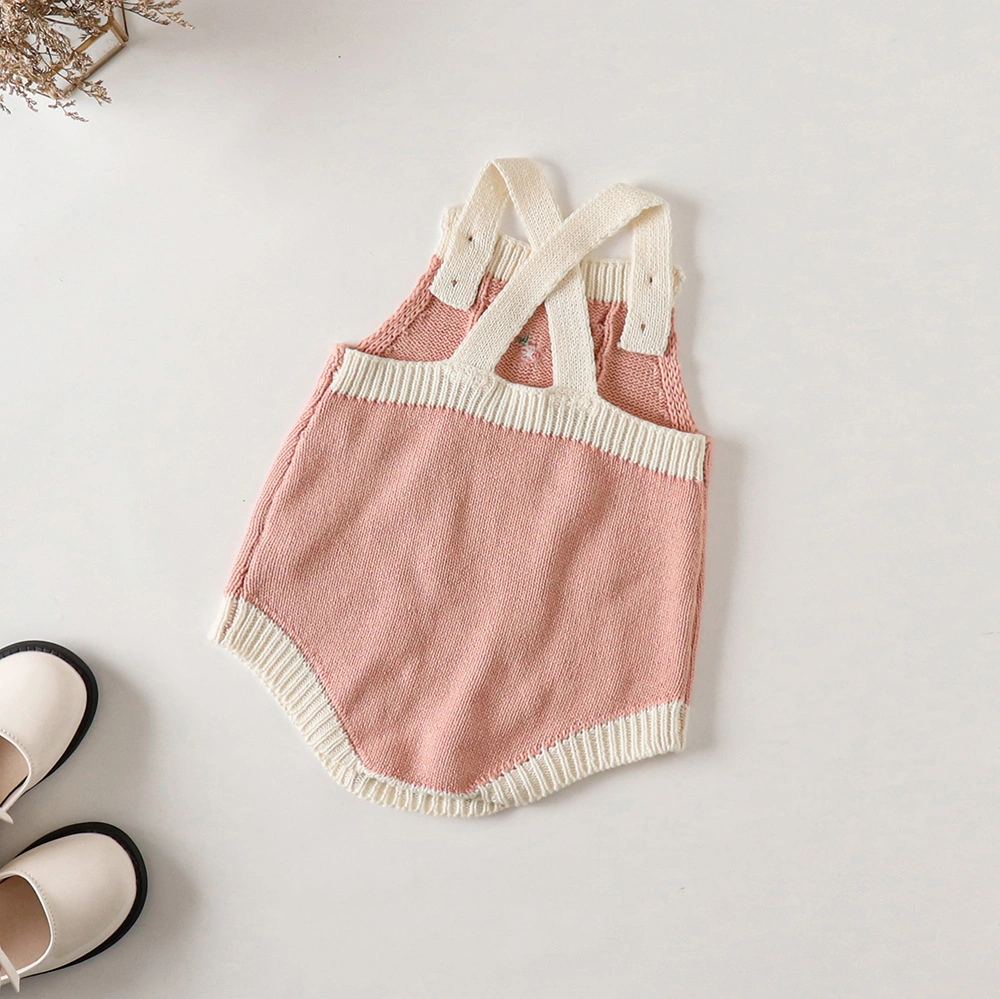 Infant Child Knitted Vest Suit Baby Romper Overalls Romper Knitted Cardigan