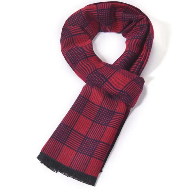 Mens Winter Cashmere Scarf Soft Plaid Scarf Custom Logo 100% Cashmere Scarf