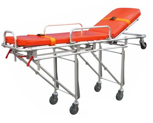 Hospital Emergency Medical Ambulance Stretcher Folding with Wheels