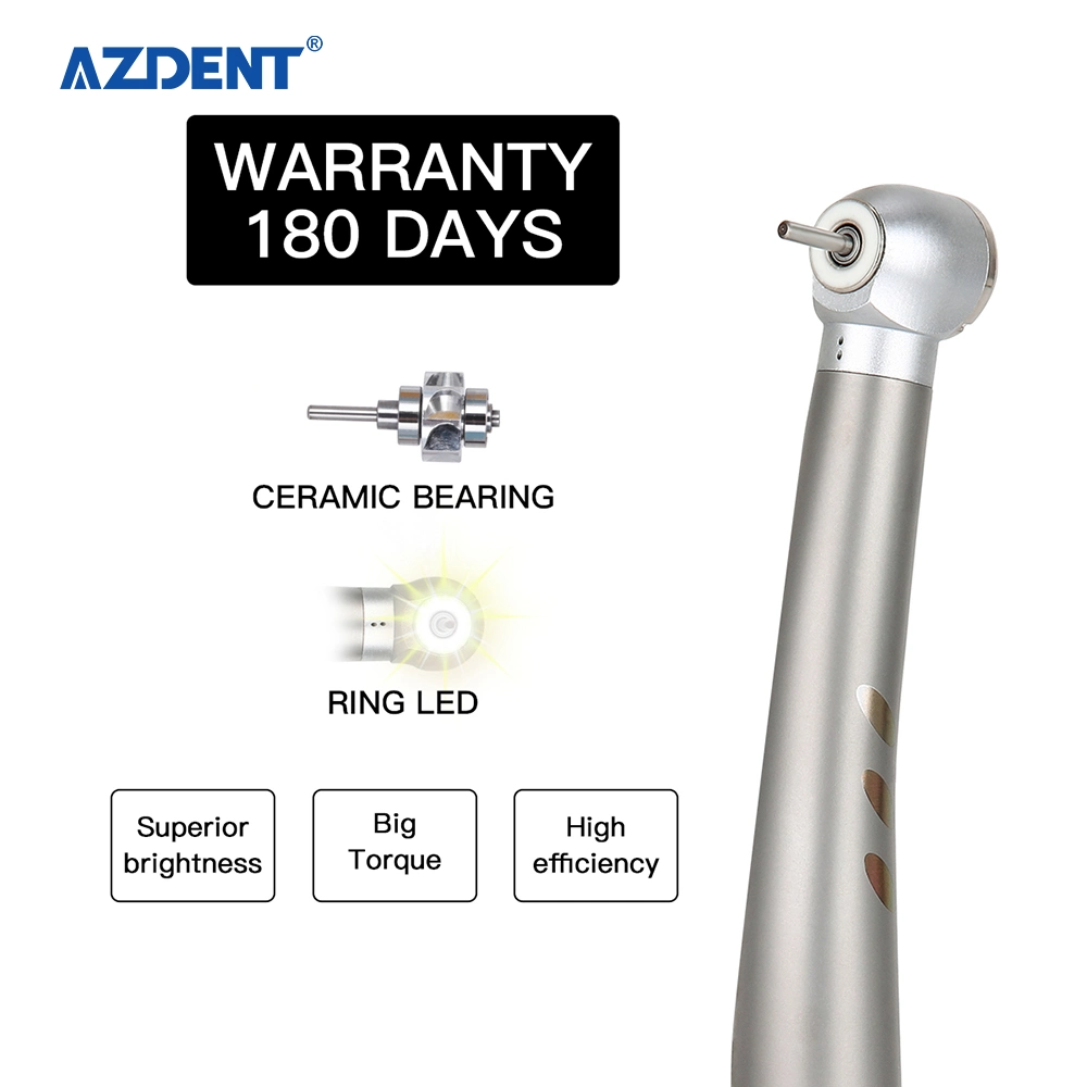 Azdent Dental E-Generator Shadowless Ring LED High Speed Ceramic Bearing Handpiece 2/4 Holes