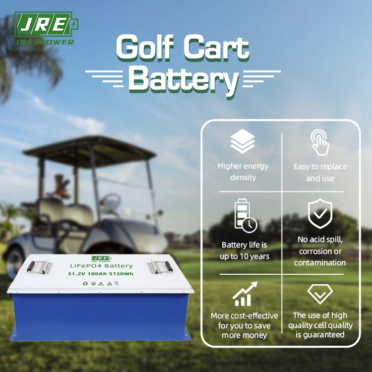 48V 100ah 105ah 6000 Deep Cycle High Capacity Rechargeable LFP Golf Cart Battery