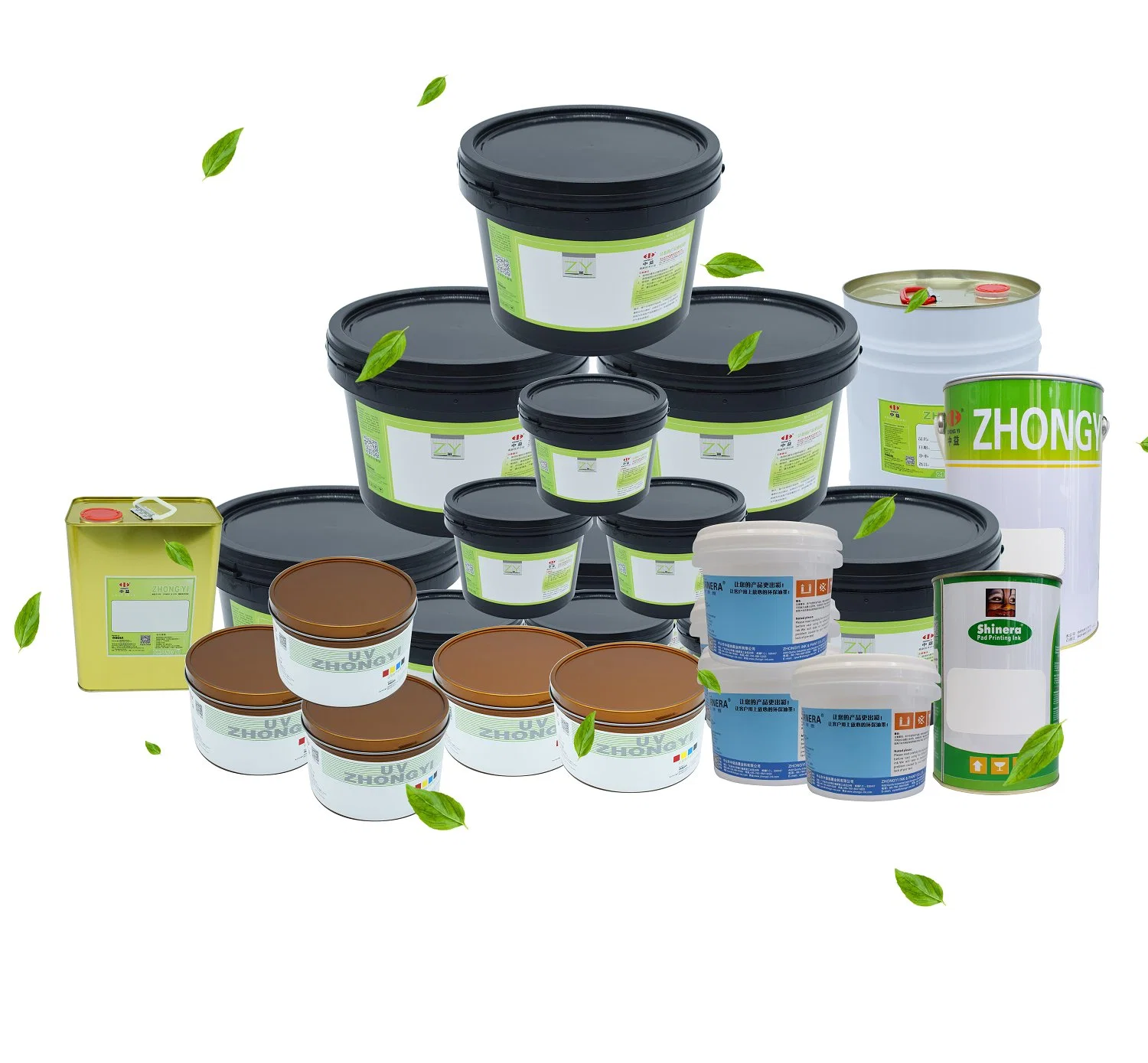 Zhongyi LED Light Curing Ink Screen Printing Ink for PVC for Plastic, Leb Series