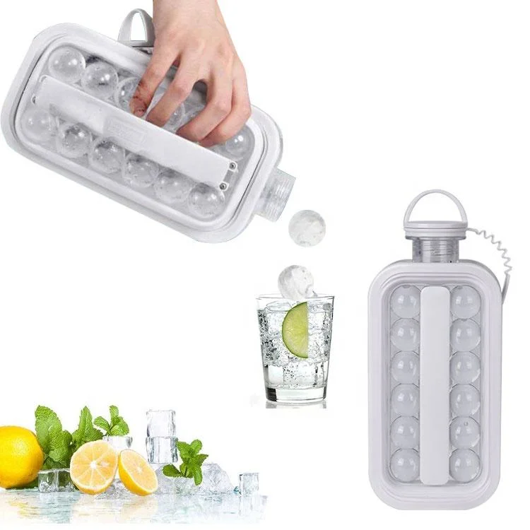 2 in 1 Portable Maker Kettle Reusable Crystal Clear Ice Ball Ice Cube Tray Maker