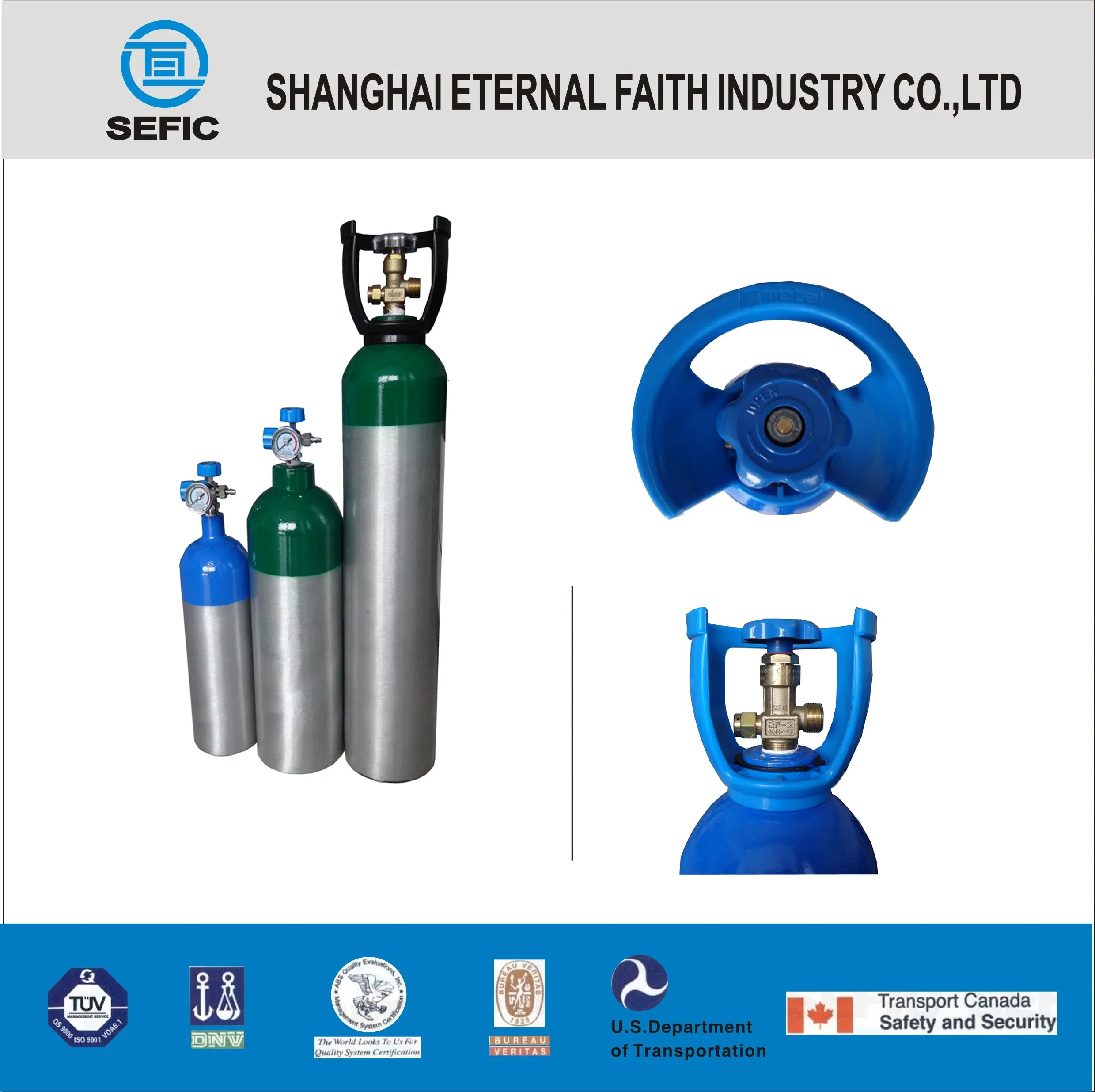 DOT Small Portable Medical Aluminum Oxygen Gas Cylinder