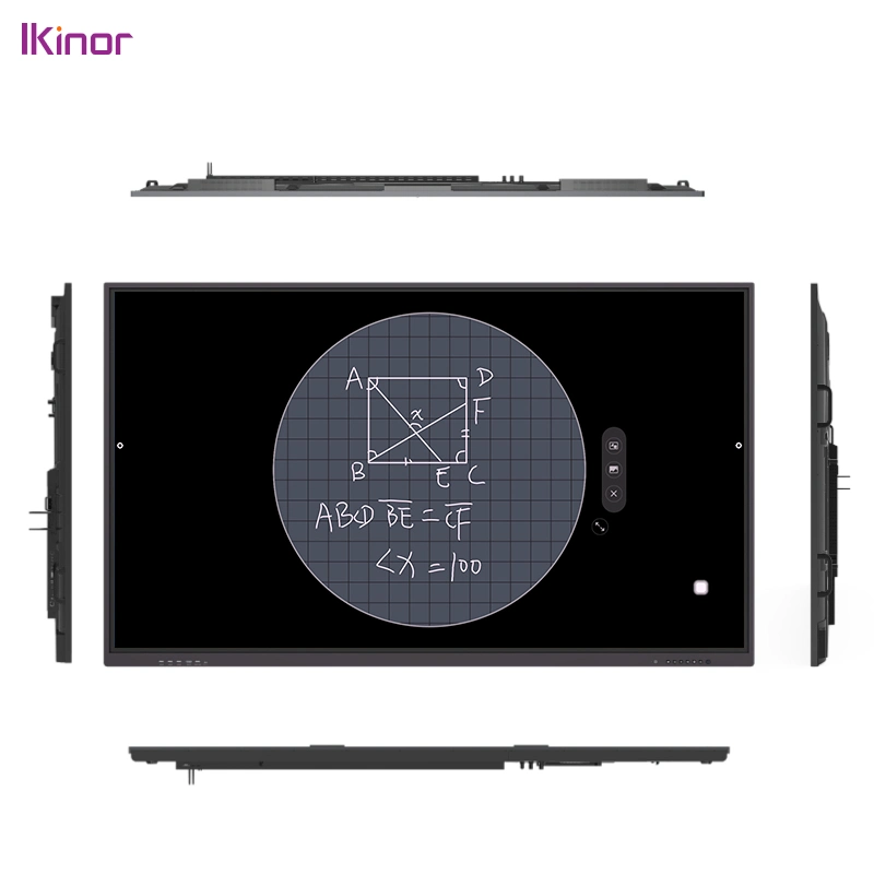شاشة تلفاز رقمية ذكية بنظام مزدوج قياس 75 بوصة من نوع Ikinor شاشة لوحة مسطحة تفاعلية للتعليم