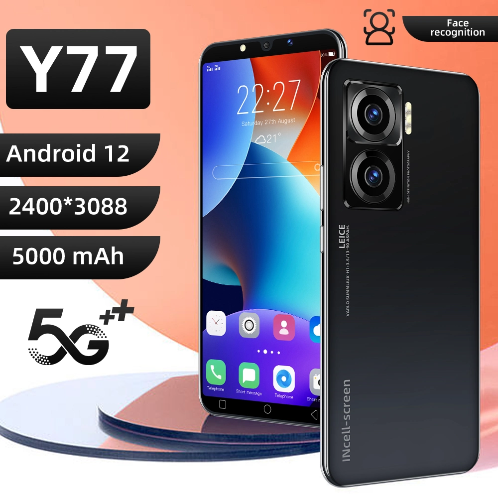 Foreign Trade Hot Sale Brand New Smart Mobile Phone Model Y77 2GB 16GB, 4GB 64GB, 8GB 512GB, Android Smart Phone, OEM/ODM Ready in Stock Viqee Mobile Phones