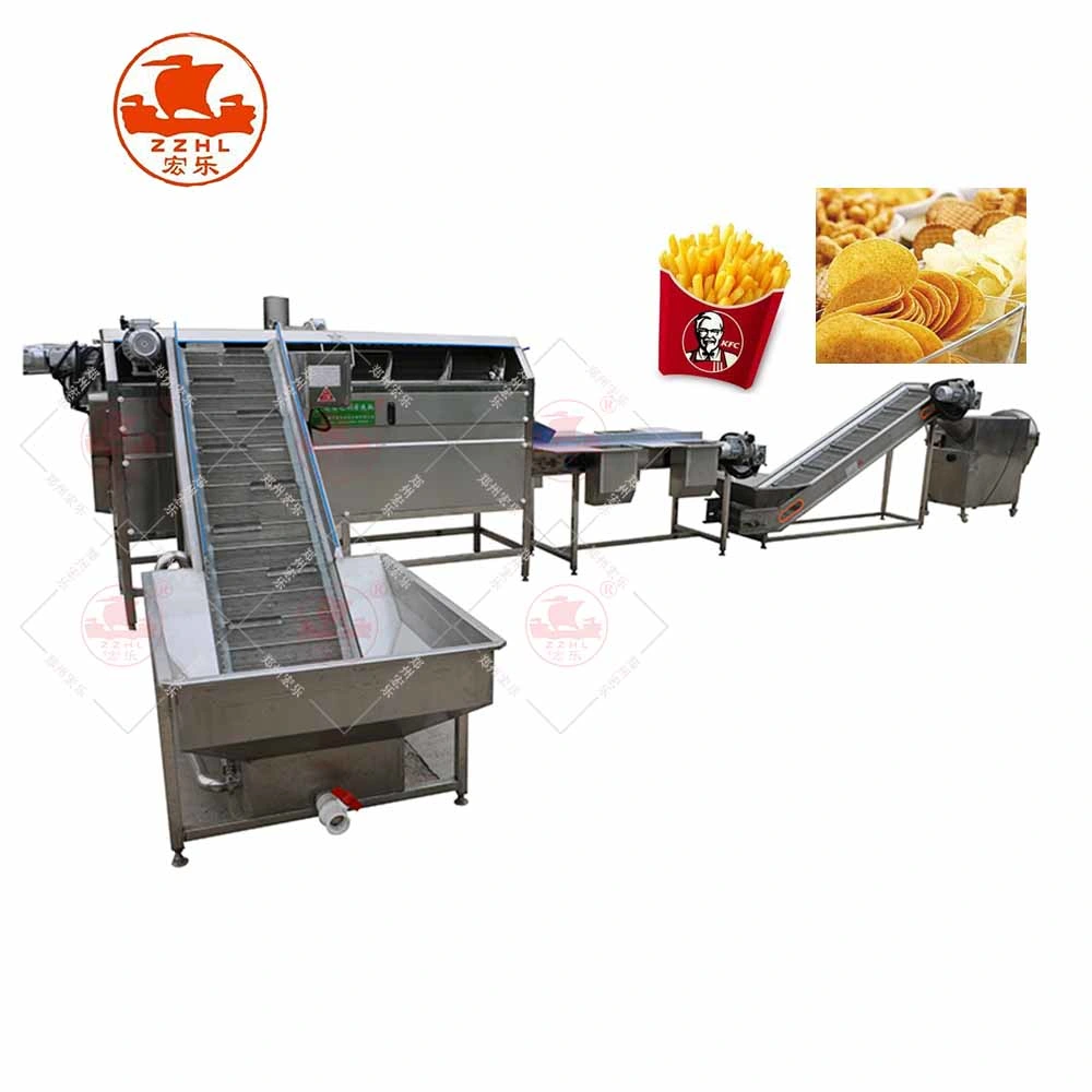 21 Stainless Steel 304 Fully Automatic Frozen French Fries Making Machine Potato Chips Production Line