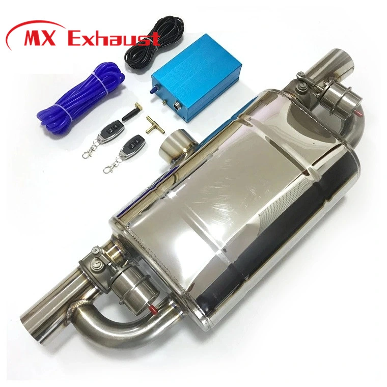 Car Universal Miirror Polished Stainless Steel Exhaust Muffler Valve One Cutout Valve Remote Control Variable Silencer