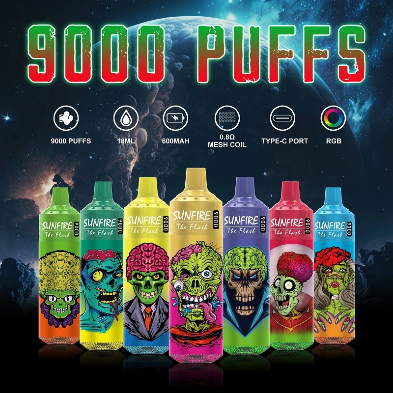 Produtos originais de dispersão I de papel de grosso com os quais a Ecig 12000 9000 é um papel de sopro Caneta de vapor de luz RGB intermitente com controlo do fluxo de ar de 600 mAh Bateria de 18 ml, Bar Ejuice