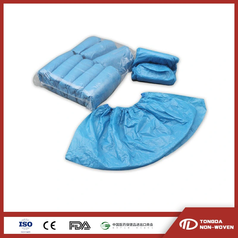 Plastic Protective Shoecover Anti Slip Disposable Machine Made PE Shoecover