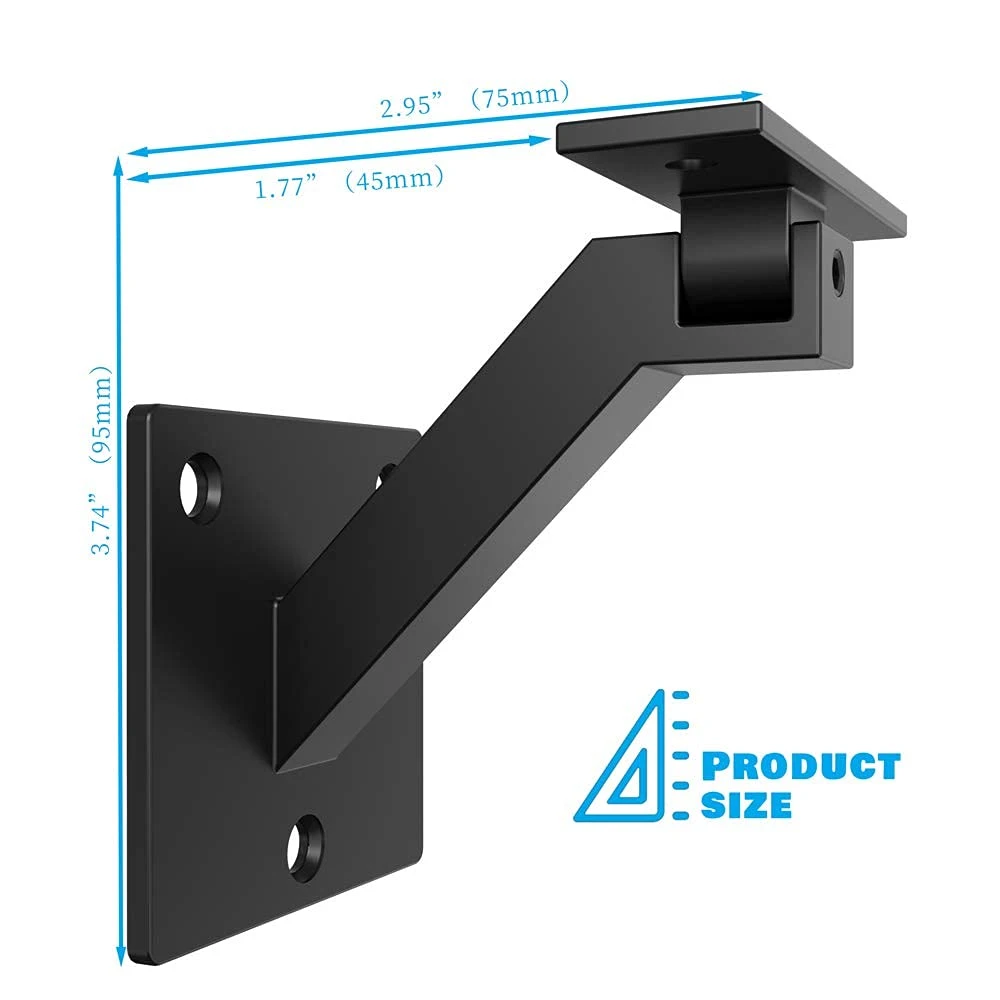 2022 New Type Customized Shelf Brackets Black Angle Support Heavy Duty Railing Stair Handrail DIY Wall Mounted Metal Floating DIY Shelf Adjustable Brackets