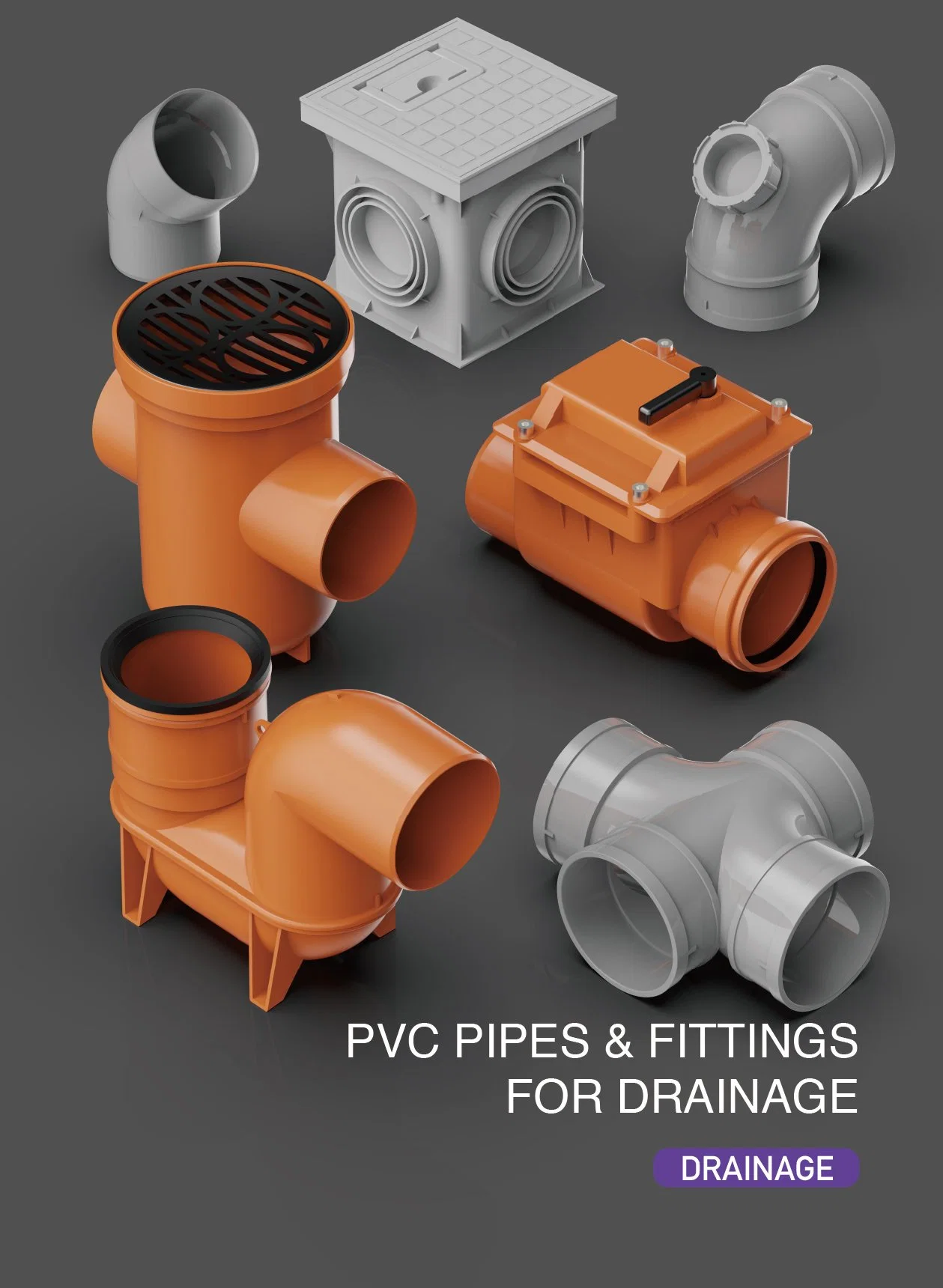 ERA Rohrleitungssysteme PVC-Entwässerungsrohre &amp; -Fittings 90 Grad Ellenbogen