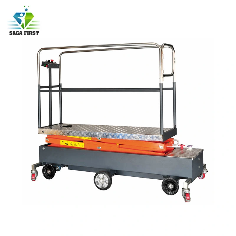 Electric Harvest Picking Greenhouse Scissor Lift Pipe Rail Trolley with CE Certification