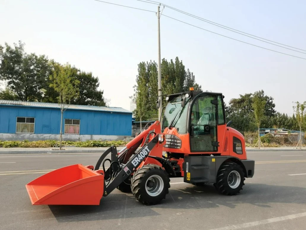 Everun high quality Er408t 800kg CE Approved S355 steel material compact hydraulic articulated Mini Wheel Loader