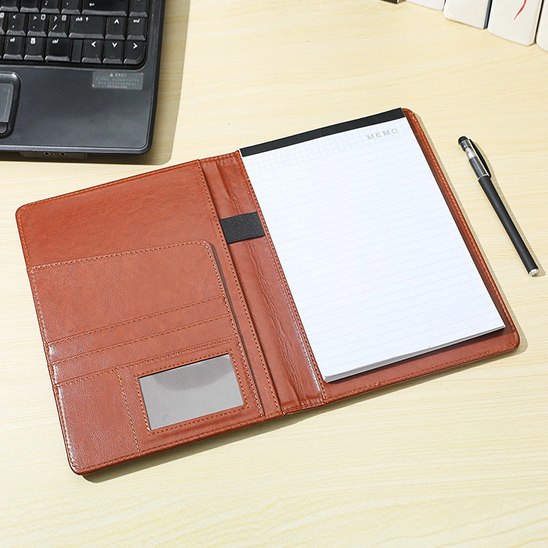 Factory A4 PU Leather Business Portfolio File Folders with Card Holders