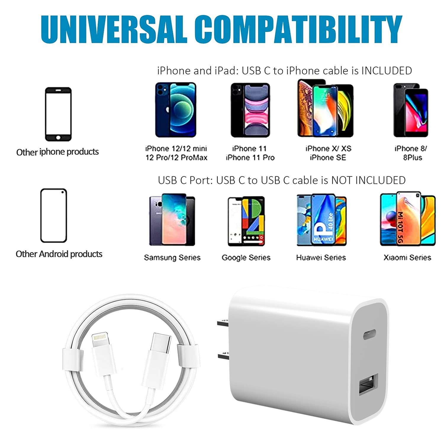 Fast Us/UK/EU 40W Charging Adapter for Samsung iPhone Huawei Xiaomi USB a Type C Mobile Phone Adapter 40W Portable Mobile Adapter 40W Wall Adapter