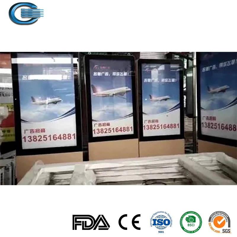 Huasheng Heated Bus Shelters China Bus Stand Supplier Good Price Solar Panel Light Box Advertising Window Smart Bus Stop Shelter