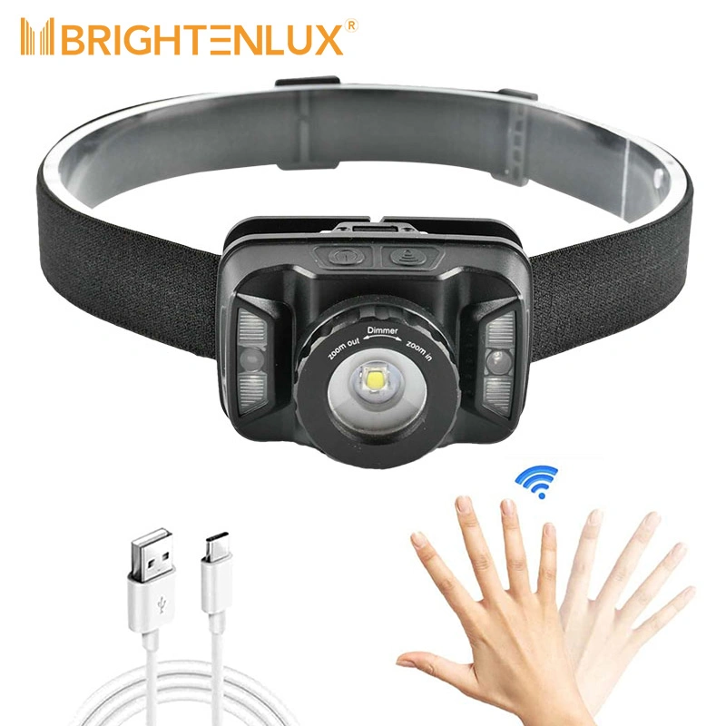 Brightenlux 6 Modes Waterproof 300 Lumen Powerful Xpg SMD LED Rechargeable Sensor Headlamp Head